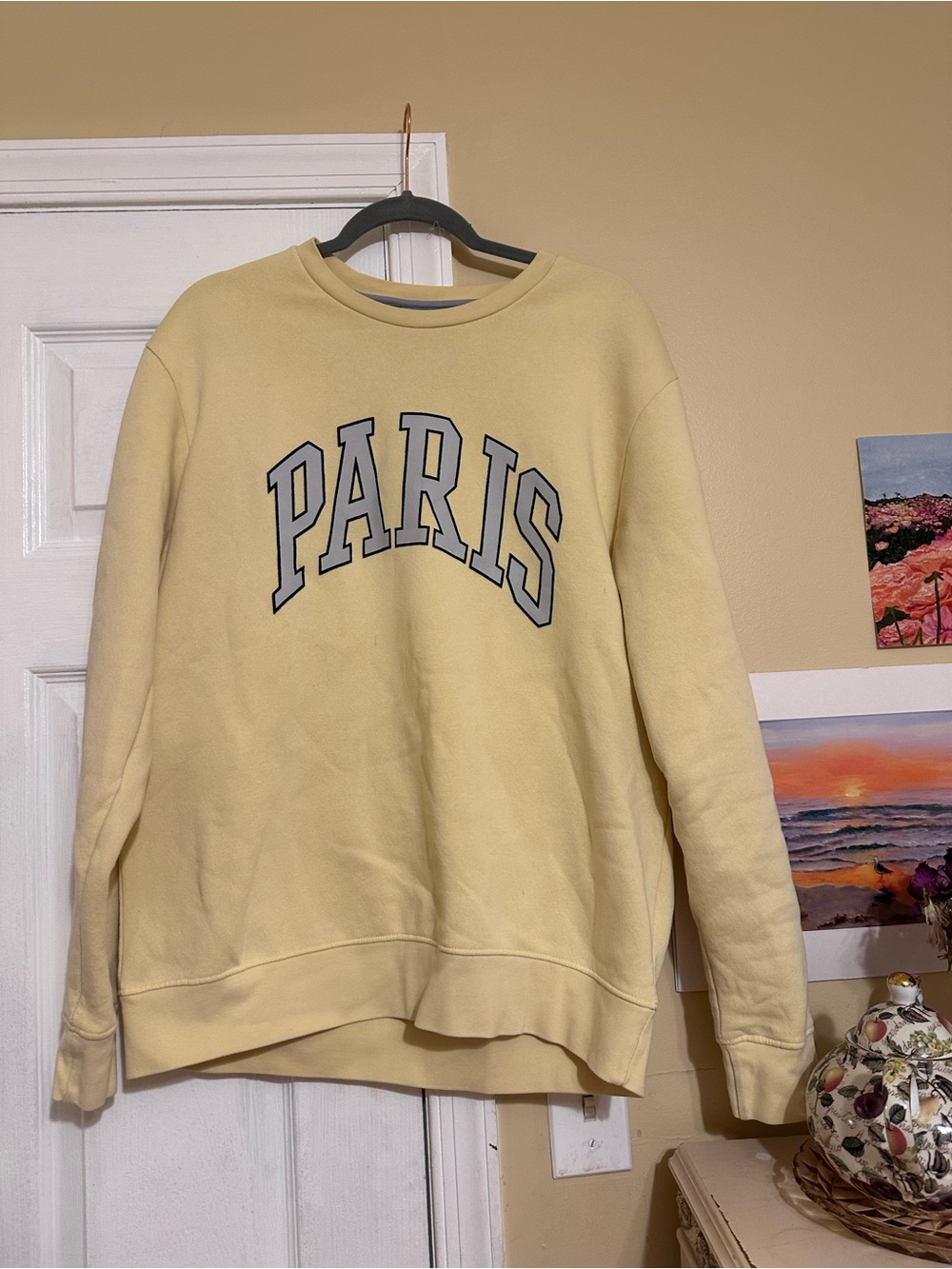 Yellow "Paris" Crewneck Sweatshirt